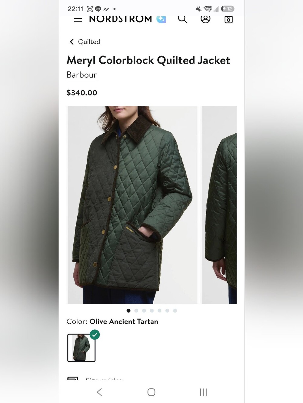 BARBOUR Meryl Quilted Jacket (Women SIZE 8)